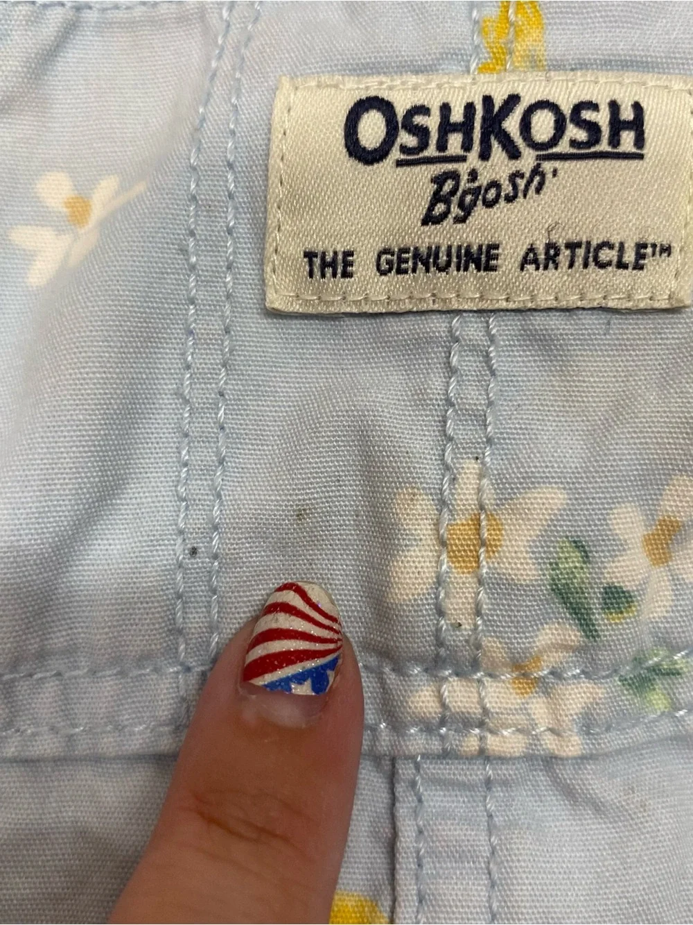 Oshkosh floral overalls girls size 18 months daisy blue shorts vestbak summer